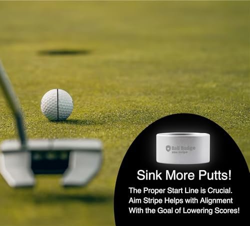 Aim Stripe, Golf Ball Alignment Tool, Full Metal, Training Aid - Image 3