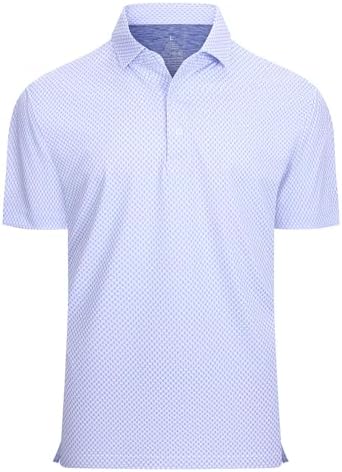 Alex Vando Mens Golf Shirt Moisture Wicking Classic Print Golf Shirts by AlexVando