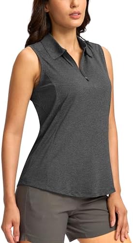 G Gradual Women's Golf Shirts Lightweight 1/4 Zip Collared Tank Top - Image 2