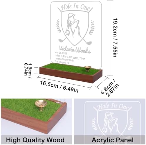 Hole in One Golf Ball Display Case, CoolGift Mart Personalized Light Up Golf - Image 5