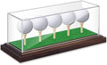 Golf Ball Display Case 5 Balls, Acrylic Wooden Base by Unknown