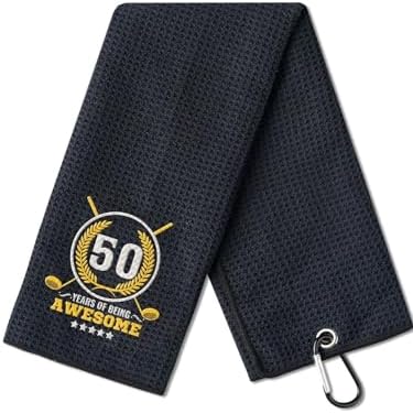 50th Birthday Gifts Golf for Men Golfer, Funny Golf Towels for Golf Lovers by CybGene