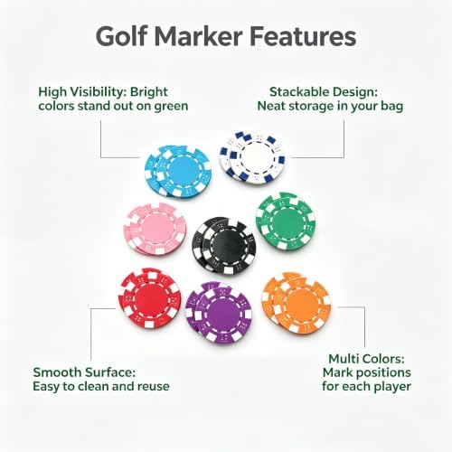 16 Pcs Golf Ball Markers, ABS Golf Ball Marker - Image 4