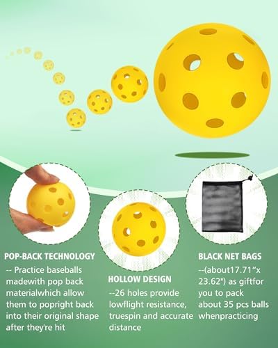 35 Pack Practice Golf Balls Limited Flight Plastic Golf Balls 42mm Practice - Image 4
