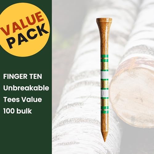 FINGER TEN Wooden Golf Tees Western Birch 100 Pack - Image 2