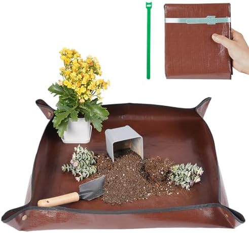 26.8"X26.8" Repotting Mat for House Plants Transplanting Control Mess, Foldable by FocusonGardeningProjects