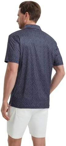 M MAELREG Mens Golf Shirt Short Sleeve Dry Fit Print Moisture Wicking - Image 4