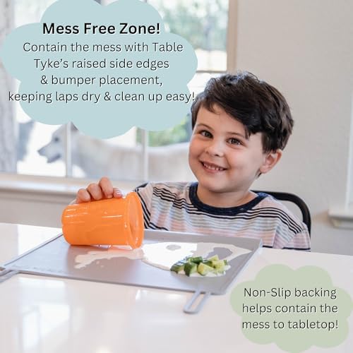 Table Tyke Baby Restaurant Placemat, Silicone Edge Bumper, Sky Blue - Image 4