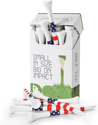 Premium Bamboo Wood Golf Tees Unique Box Design 18-Pack Per Box Value 18/72/180 by FINGERTENSport