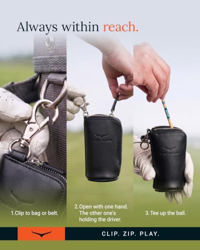 Leather Golf Tee Bag, Valuables Pouch - Image 5