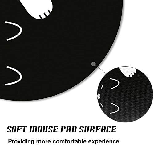 Mouse Pad Black White Polka Dot, Round Mousepad, Non-Slip Rubber Base Mouse Mat for Laptop and Computer