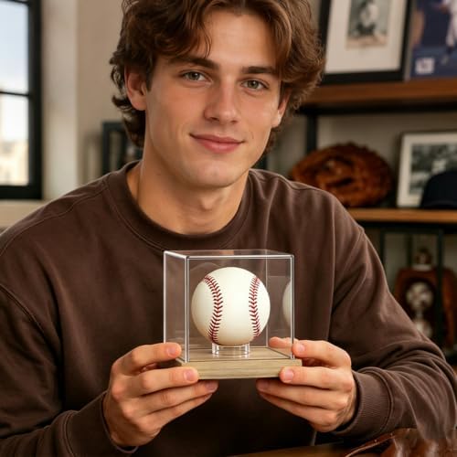 Hooqict Baseball Display Case Clear Acrylic Baseball Holder Display Case UV - Image 6