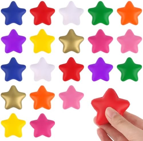 20PCS Colorful for Star Stress Balls Cute Mini Face Foam Toys 2Inch Mini Stress by Atiloy