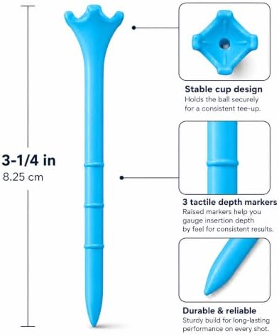 100/150 Pack Professional Plastic Golf Tees 3-1/4", Premium Durable Golf Tee - Image 2