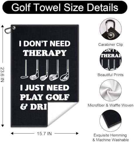 I Don't Need Therapy I Just Need Play Golf Golf Towel - Image 2