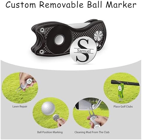 Custom Golf Ball Markers & Golf Divot Tool Gift Set, Personalized Magnetic Ball - Image 2