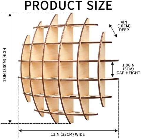 26 Ball Golf Ball Display Case Wall Mounted, 3D Spherical Wood - Image 2