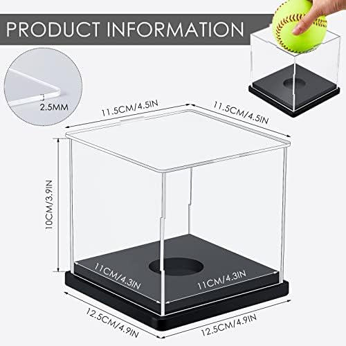 Leinuosen 4 Packs Softball Display Case Plastic Softball Holder Stand Baseball - Image 3