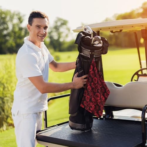 Red Rose Golf Towel Microfiber - Image 6