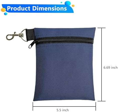 Golf Ball Pouch with Metal Clip, Zippered Golf Tee and Ball Pouch - Image 2