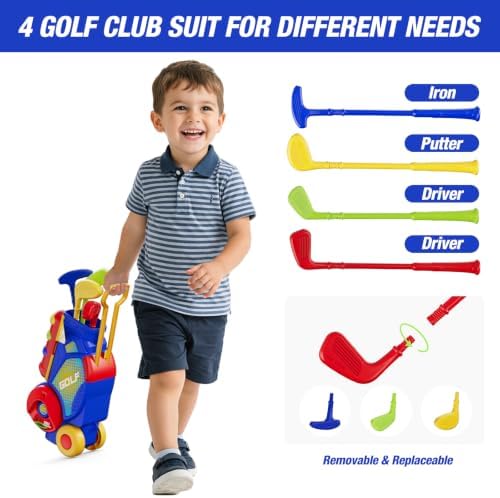 HYES 3 in 1 Kid Golf Set with Putting Mat & Sticky/Golf Game - Image 5