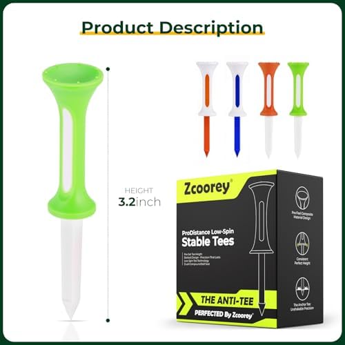 Golf Tees - 3 1/4" Composite Plastic Tees, Hybrid Low-Spin Silicone Cups - Image 6
