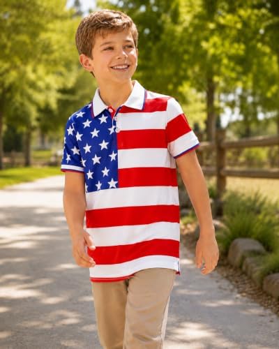 Boys Golf Polo Shirts Short Sleeve Color Contrast 5-14Y - Image 6