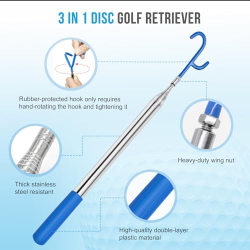 Disc Golf Retriever Pole 16 Feet, Telescopic Discs Retriever Golf Gifts - Image 3