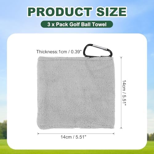 3Pcs Golf Ball Towel 5.5"x5.5" - Image 2