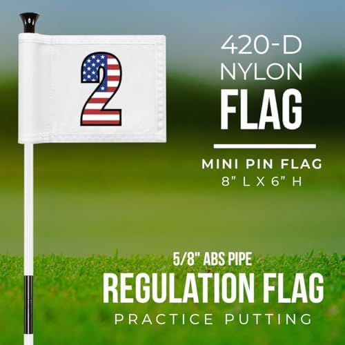 Golf Flag 8x6 Inch – 420D Nylon Double-Sided Mini Pin Flag - Image 4