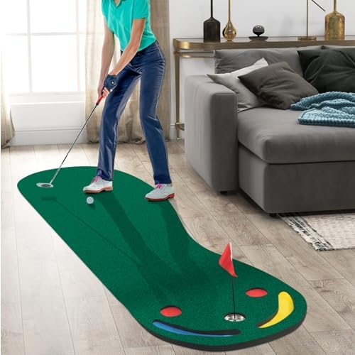 GYMAX Putting Green, 10 x 3 ft Par Three Putting Mat Set - Image 2
