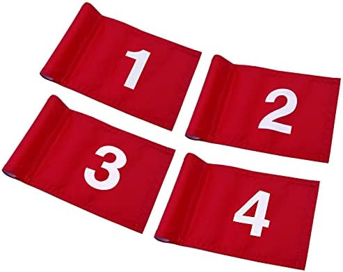 Numbered Solid Golf Flag with Tube Inserted, 8” L x 6”H Mini Putting Green Flags by X%C2%B7CELLENT