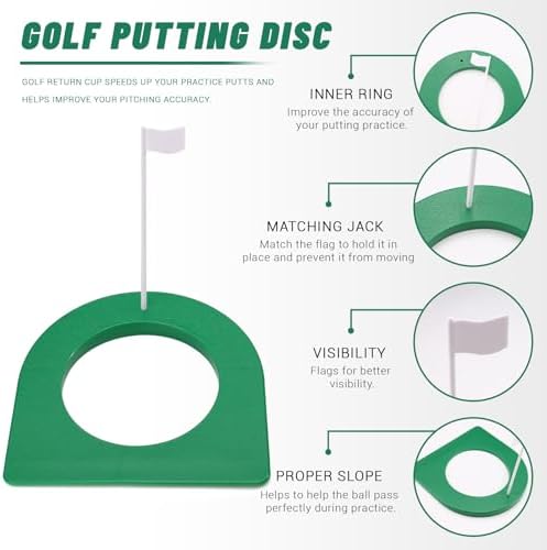 3 Pack Golf Putting Cup Set, Plastic Green Golf Hole - Image 3