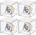 4 Pack Championship Ring Display Case Clear Acrylic Ring Case Display Box by Hooqict