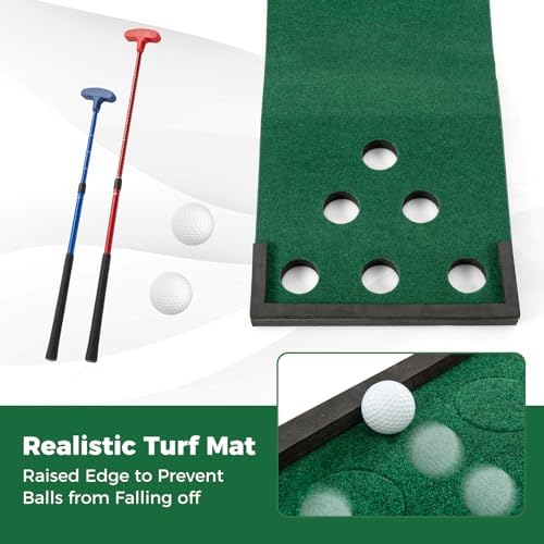 Goplus Golf Putting Mat, Portable Golf Game Set - Image 3