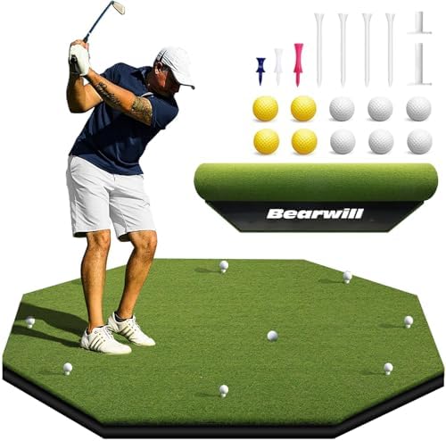 Golf Mat 31mm, 5x4ft/5x5ft Premium Golf Hitting Mat Outdoor Indoor by Bearwill