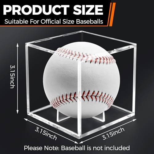 Guirnd 2 Pack Baseball Display Case, UV Protected Acrylic Baseball Holder - Image 2