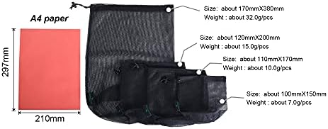 iBasingo 5-Pack Black Mesh Bag Nylon Drawstring Stuff Sacks BVP03 - Image 6