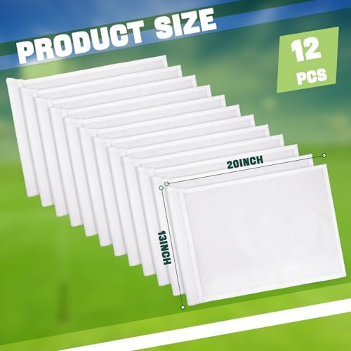 Nuenen Golf Flags 20" L x 13" H White Golf Pin Flag 420d Nylon - Image 3