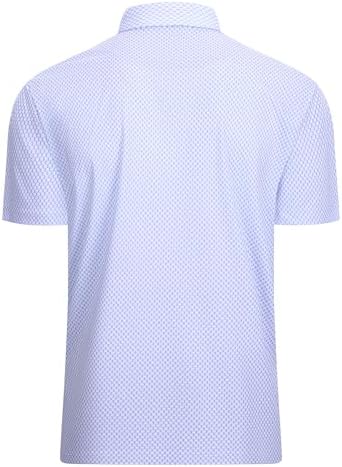 Alex Vando Mens Golf Shirt Moisture Wicking Classic Print Golf Shirts - Image 3