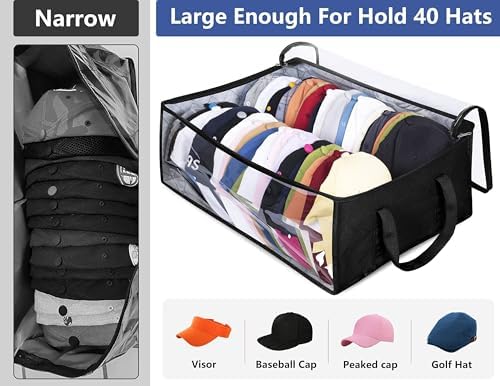 AOODA Wide Hat Storage for Baseball Caps, Large Capacity Hat Organizer for - Image 2
