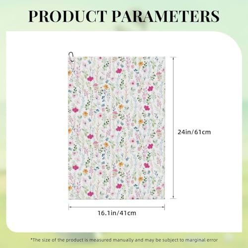 Watercolor Floral Golf Towel Microfiber - Image 2