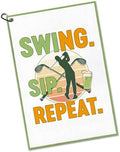 Swing Sip Repeat Golf Towel by Unknown