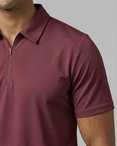 3 Pack Mens Dry Fit Polo Shirts Quarter Zip Short Sleeve Collared Tees Work - Image 4