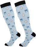 White Baseballs Stitching Compression Sock by Unknown