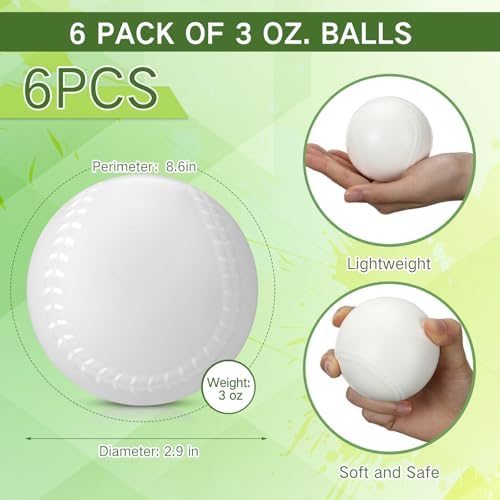 VioraWhite Pitching Machine Balls, Balls Foam Practice Baseballs High Density - Image 2