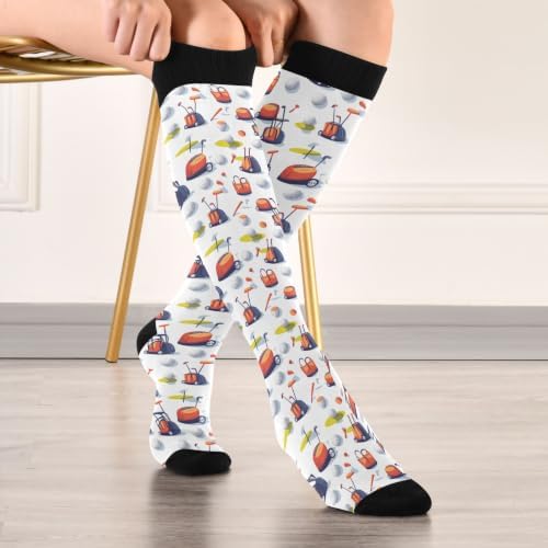 White Baseballs Stitching Compression Sock - Image 3