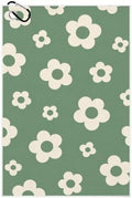 Green Floral Waffle Weave Microfiber Golf Towel by Unknown
