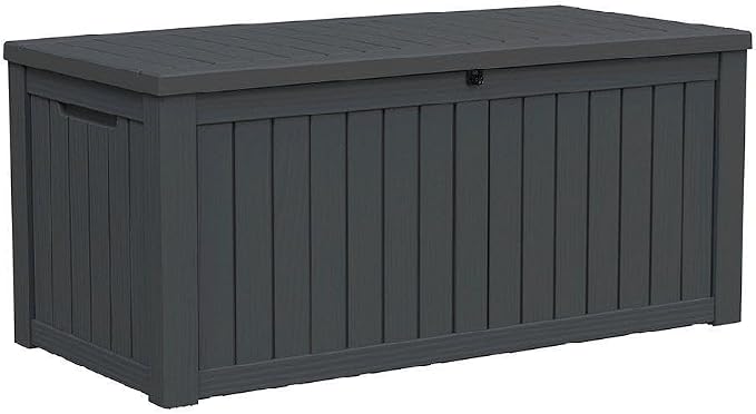 150 Gallon Resin Deck Box, Package Delivery Box by LAUSAINTHOME