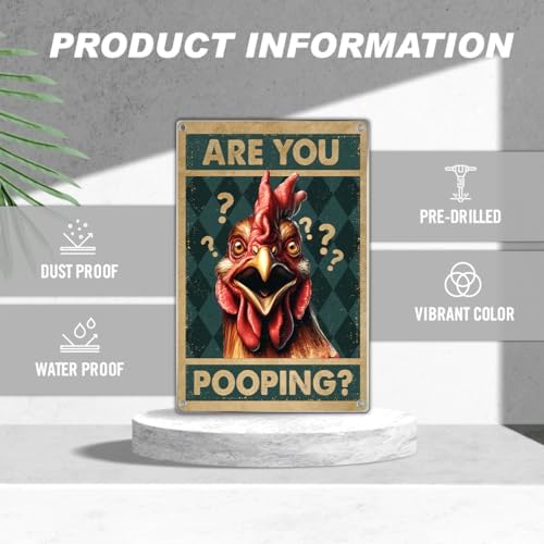 Are You Pooping Chicken Metal Sign - Image 2